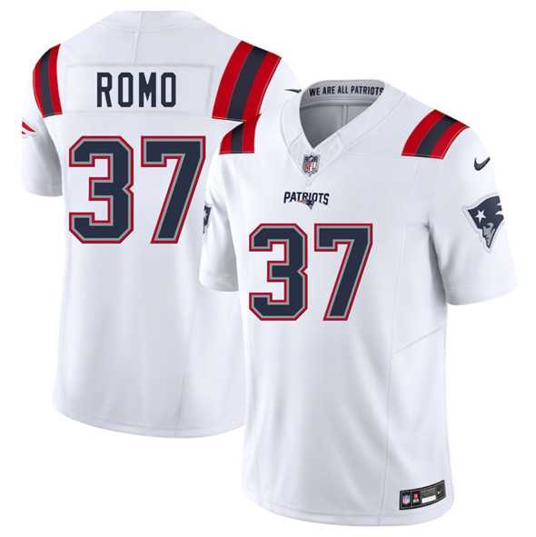 Men & Women & Youth New England Patriots #37 Parker Romo White 2025 F.U.S.E. Vapor Limited Stitched Jersey